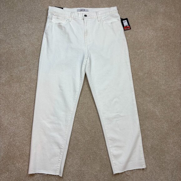 Joe's Jeans High Rise Straight Leg Crop Cut Hem Jeans in White Size 32 NWT - Picture 1 of 12